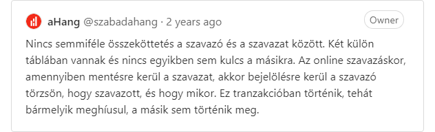 Feljesztő kommentje